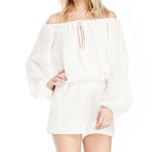 Stone Cold Fox White Long Sleeve Romper